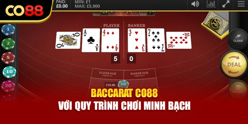 Baccarat Co88 với quy trình chơi minh bạch