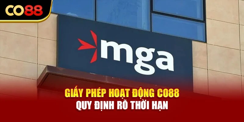 Giấy phép hoạt động Co88 quy định rõ thời hạn