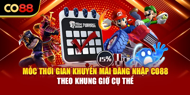 Mốc thời gian khuyến mãi đăng nhập Co88 theo khung giờ cụ thể